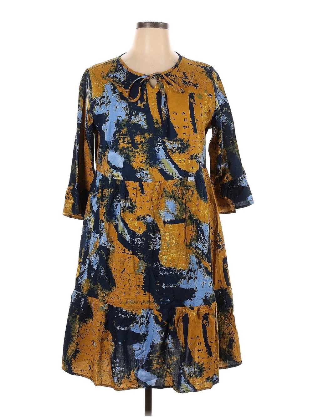 bohme Blue and Brown Abstract Dress